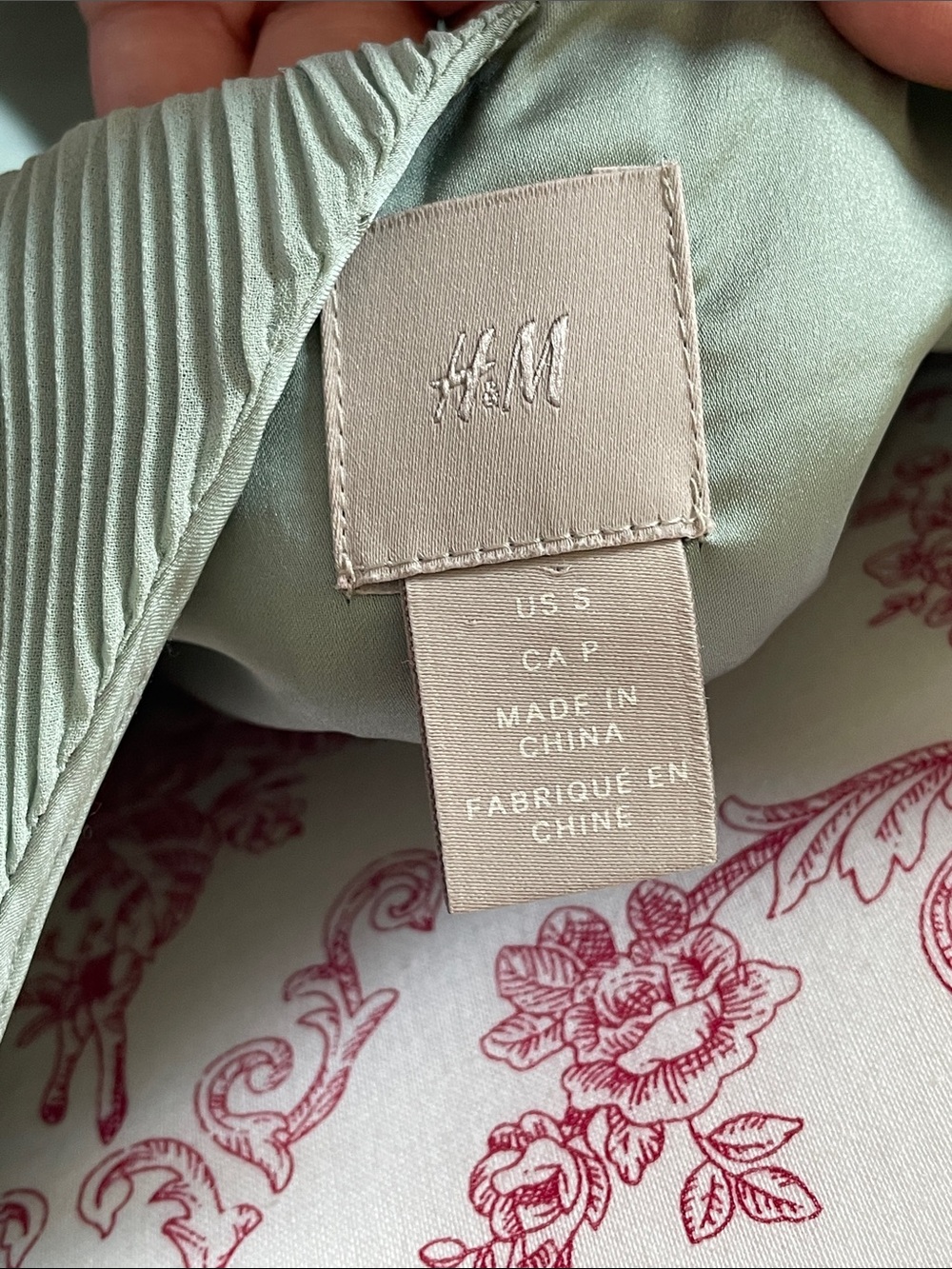 H&M Sage Green Pleated Midi Slip Dress - Picture 3 of 4